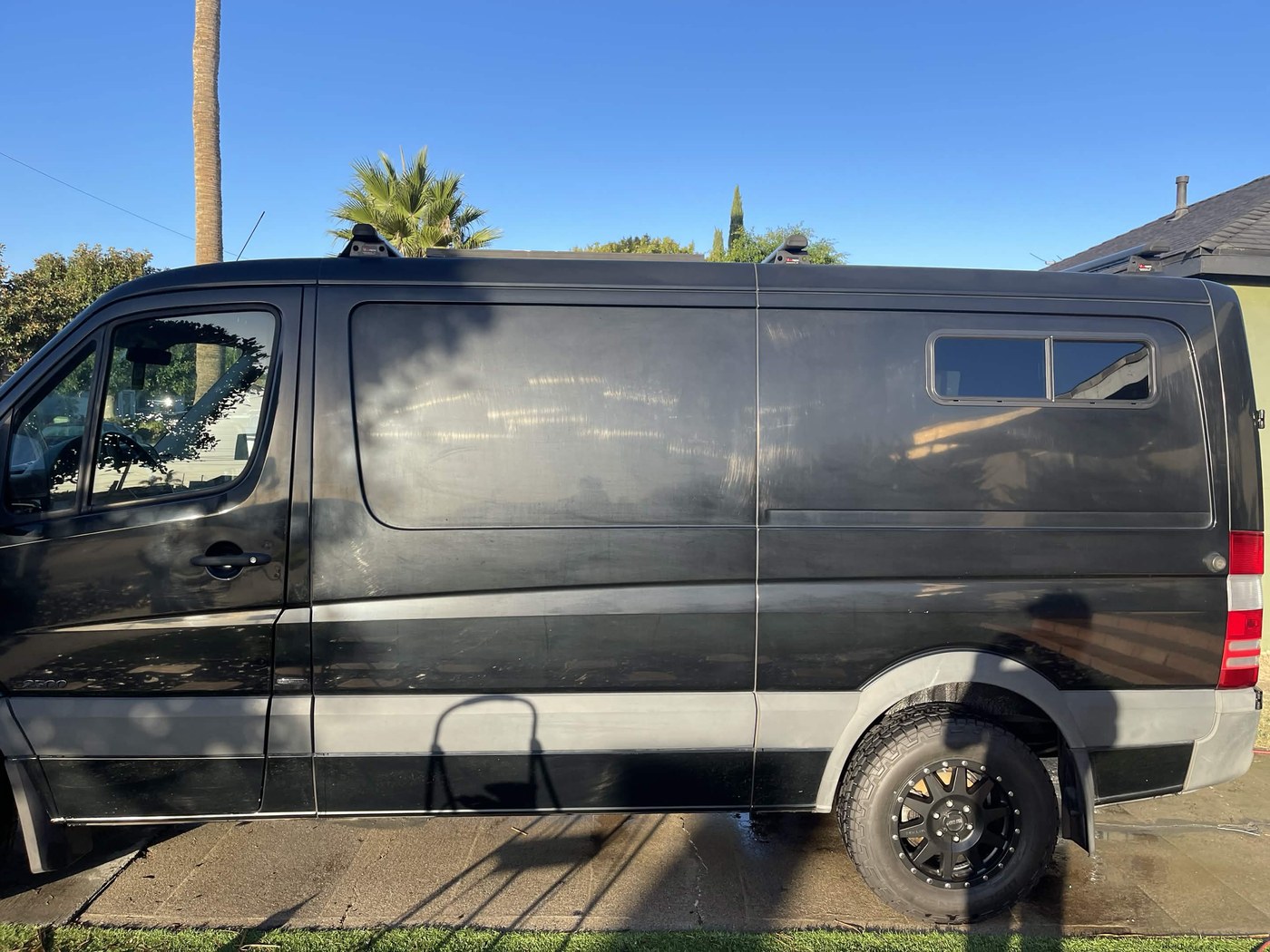 Black Sprinter before exterior preparation